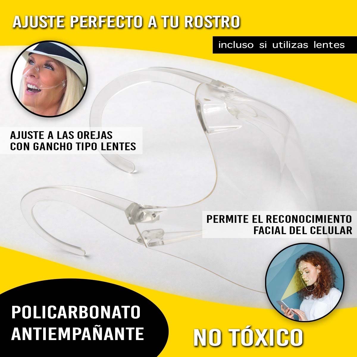 Careta de discount policarbonato tipo lentes